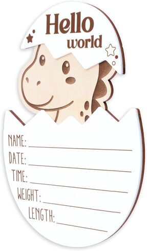 Hello World Baby Announcement Plaque, Wooden Newborn Sign, Hospital Photo Prop, Birth Announcement Decor, Nursery Room Decoration (D20) in Kuwait