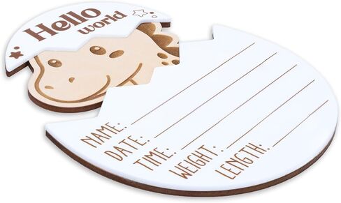Hello World Baby Announcement Plaque, Wooden Newborn Sign, Hospital Photo Prop, Birth Announcement Decor, Nursery Room Decoration (D20) in Kuwait