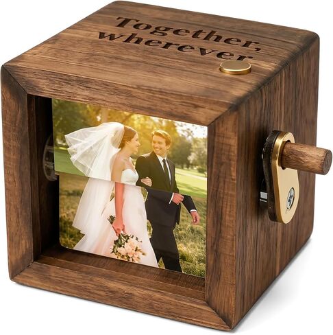 Personalized Photo Flipbook Animation Box - Custom wooden Photo Book with Light, Custom Crank Photobox Picture Box 8 Photos in Kuwait