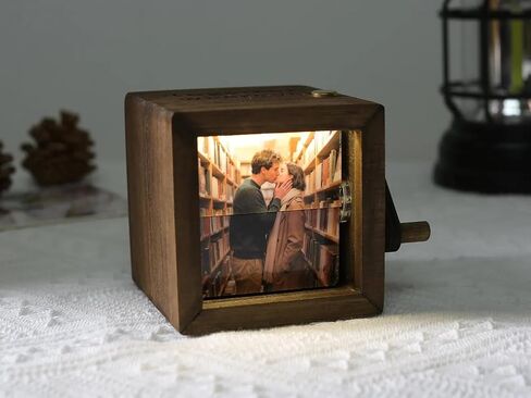 Personalized Photo Flipbook Animation Box - Custom wooden Photo Book with Light, Custom Crank Photobox Picture Box 8 Photos in Kuwait