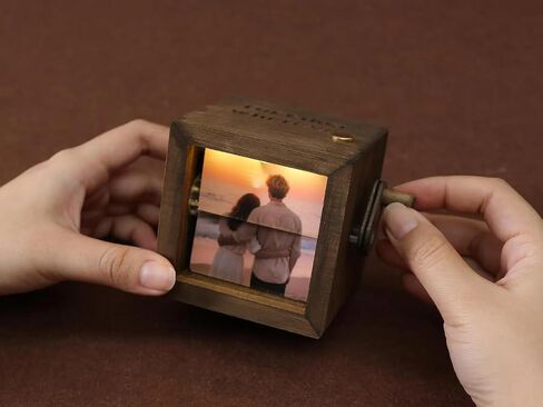 Personalized Photo Flipbook Animation Box - Custom wooden Photo Book with Light, Custom Crank Photobox Picture Box 8 Photos in Kuwait