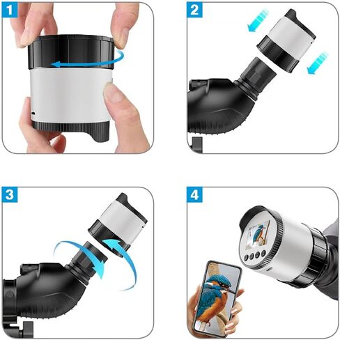 Eujgoov WiFi Electronic Eyepiece Digital Eyepiece Camera 4MP 2K HD with 2 Inch Screen 2000mAh Battery for Telescope Microscope Photography Bird Watching in Kuwait