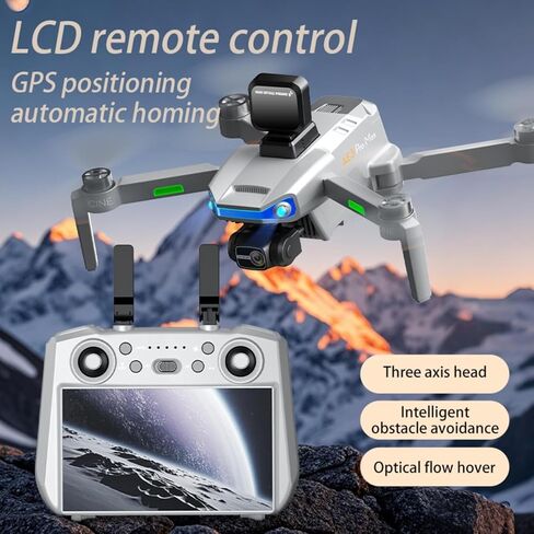 AE3 ProMax 4K Camera Drone for Adults,3 Batteries,Gray | 3-Axis Gimbal,5.5" Large Screen Controller, Foldable GPS Drone,90-Min Flight Time,Radar Obstacle Avoidance in Kuwait