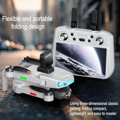 AE3 ProMax 4K Camera Drone for Adults,3 Batteries,Gray | 3-Axis Gimbal,5.5" Large Screen Controller, Foldable GPS Drone,90-Min Flight Time,Radar Obstacle Avoidance in Kuwait