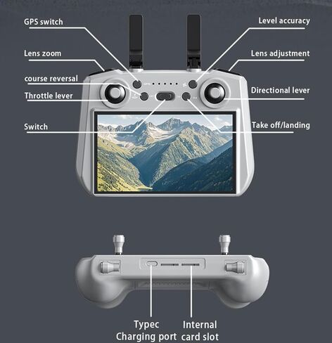 AE3 ProMax 4K Camera Drone for Adults,3 Batteries,Gray | 3-Axis Gimbal,5.5" Large Screen Controller, Foldable GPS Drone,90-Min Flight Time,Radar Obstacle Avoidance in Kuwait
