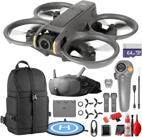 DJI Avata 2 Drone with Goggles 3 and 1-Battery Fly More Combo, Portable FPV Camera Drone for Adventure and Content Creation (CP.FP.00000150.02) + 64GB Card + Landing Pad + More (20pc Bundle) in Kuwait