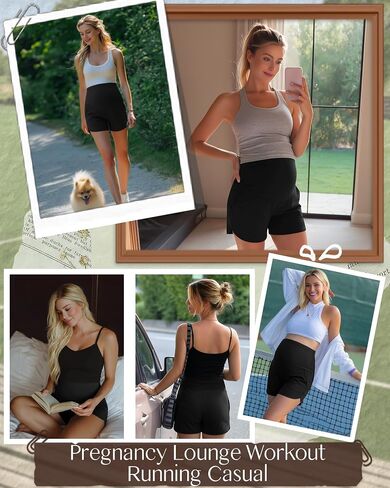 3 Pack Women's Maternity Shorts, 3-Color, XX-Large | over Belly, Pregnancy, Lounge, Workout, Running, Casual, Pajama, with Side Pockets, Prenatal Checkup, Loose Fit in Kuwait