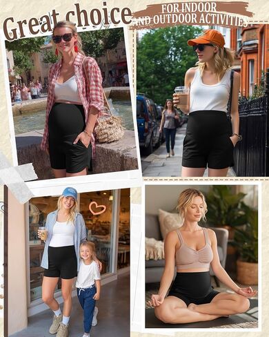 3 Pack Women's Maternity Shorts, 3-Color, XX-Large | over Belly, Pregnancy, Lounge, Workout, Running, Casual, Pajama, with Side Pockets, Prenatal Checkup, Loose Fit in Kuwait