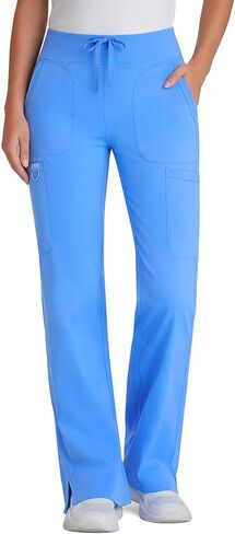 QBK Yoga Scrub Pants Women High Waist Straight Wide Leg Uniform Pants in Saudi Arabia