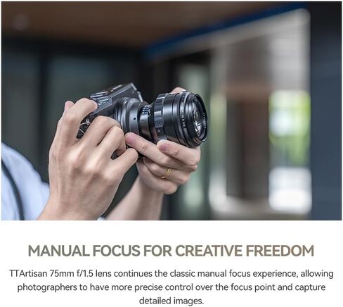 TTArtisan 75mm F1.5 Swirly Bokeh Full Frame Camera Lens Large Aperture Lens Compatible with M42 Mount Camera Lens (Black) in Kuwait