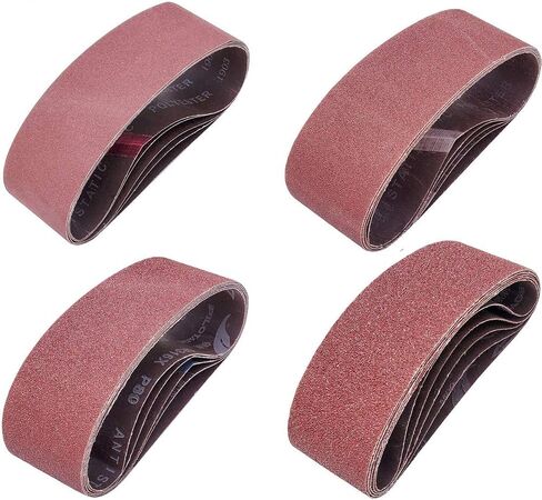 20 PCS 3 inch x 21 inch Abrasive Sanding Belts - 5 Each of 40 80 120 240 Grit Aluminum Oxide Sanding Belts for Belt Sander (3 x 21 inch) in Kuwait