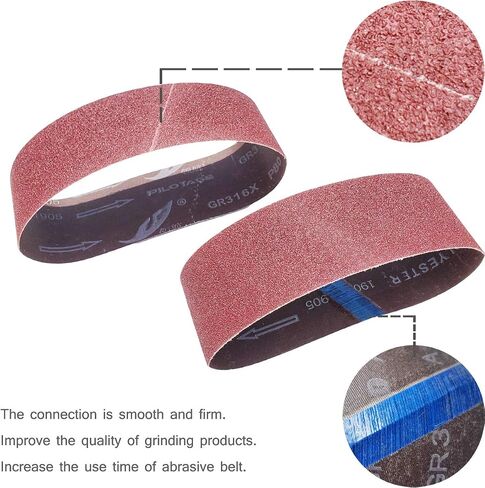 20 PCS 3 inch x 21 inch Abrasive Sanding Belts - 5 Each of 40 80 120 240 Grit Aluminum Oxide Sanding Belts for Belt Sander (3 x 21 inch) in Kuwait