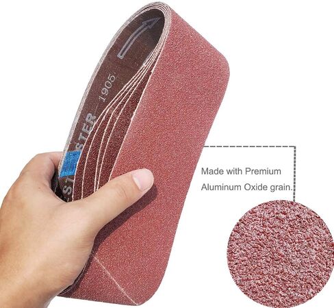 20 PCS 3 inch x 21 inch Abrasive Sanding Belts - 5 Each of 40 80 120 240 Grit Aluminum Oxide Sanding Belts for Belt Sander (3 x 21 inch) in Kuwait