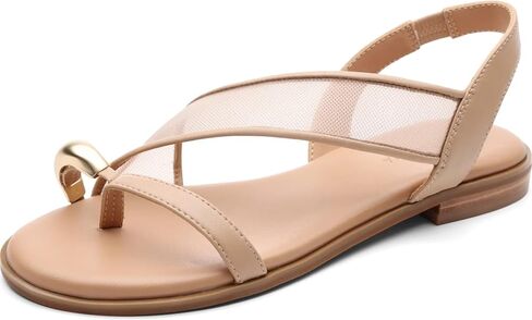 Sanctuary Women's Suave Toe Ring Flat Sandal-Open Toe Slip-On, Comfortable Cushioned Footbed, Stylish Casual Summer Footwear in Kuwait
