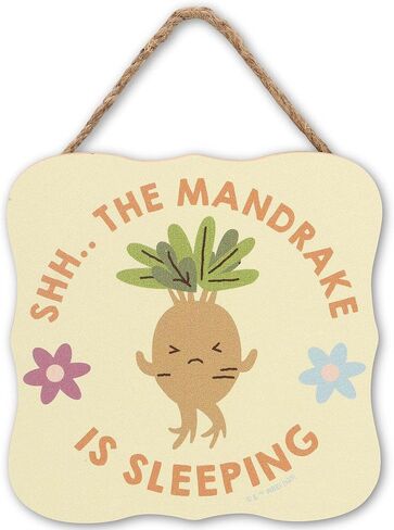 Harry Potter Shh The Mandrake Is Sleeping Hanging Wood Wall Decor | Adorable Mandrake Sign for Nursery or Bedroom in Kuwait