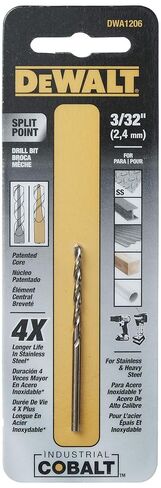 DEWALT DWA1206 3/32" Pilot Point Industrial Cobalt Alloy Steel Drill Bit in Saudi Arabia