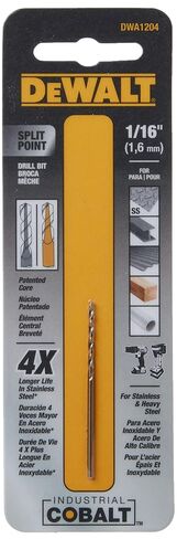 DEWALT Drill Bit, Pilot Point, Industrial Cobalt Alloy Steel, 1/16-Inch (DWA1204) in Kuwait