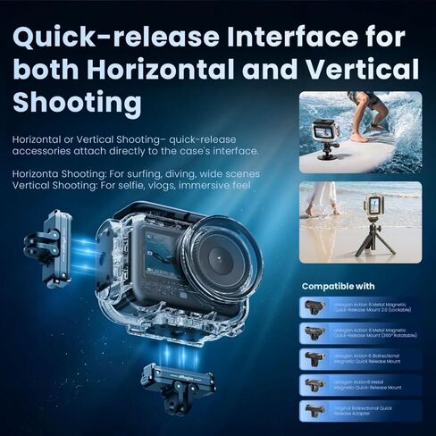 Waterproof Case for DJI Osmo Action 6,Waterproof Shell Diving Shell Accessories Deep Dive for DJI Osmo Action 6 in Kuwait