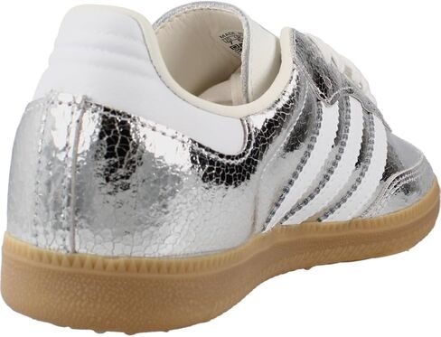 adidas Samba OG Womens Sneaker (Silver Metallic Cracked Leather, 6) in Kuwait