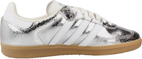 adidas Samba OG Womens Sneaker (Silver Metallic Cracked Leather, 6) in Kuwait