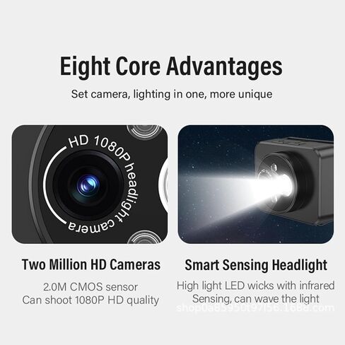 Bewinner Head Mounted Camera with LED Light, 2MP 1080p Head Cameras for Recordings, Portable Body Video Camera for Outdoor Sports Night in Kuwait