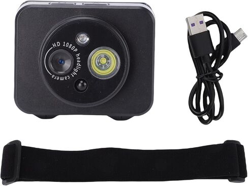 Bewinner Head Mounted Camera with LED Light, 2MP 1080p Head Cameras for Recordings, Portable Body Video Camera for Outdoor Sports Night in Kuwait