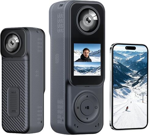 Vlogging Camera Action Body Camera Video Recording POV Handheld Cam | 4K UHD/Dual-Lens/Connect to APP/1.54in Screen/2000mAh Battery/90-170min/for Motorcycle Sports Bike in Kuwait