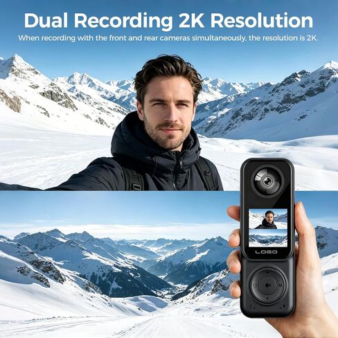 Vlogging Camera Action Body Camera Video Recording POV Handheld Cam | 4K UHD/Dual-Lens/Connect to APP/1.54in Screen/2000mAh Battery/90-170min/for Motorcycle Sports Bike in Kuwait