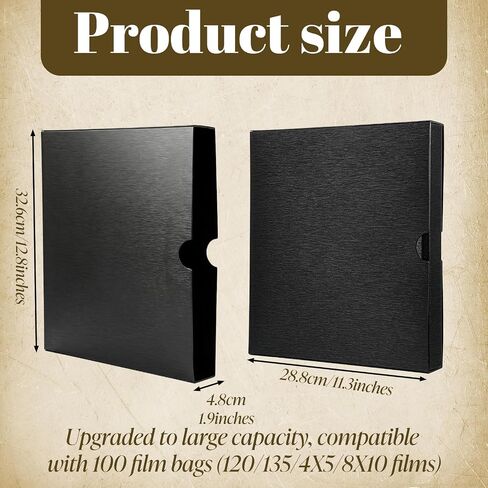 2 Pack Acid Free Archival Films Bag, Album Film Protector Storage Box, 3 Ring Negative Binder Preservers Portfolio Folder for Artwork Folder for 120 Film and 135 35 mm Negative in Kuwait