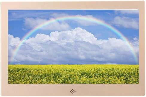 Digital Photo Frames 10 inch Video Advertising Player HDMI high Definition Multi Function Digital Picture Frame Intelligent Identification of Horizontal and Vertical Photos (Gold) (Gold) in Kuwait