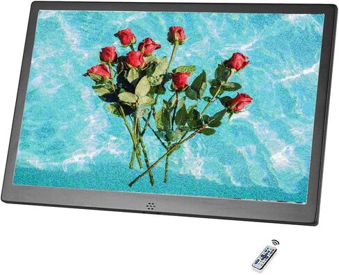Digital Picture Frame, 12.1 inch Digital Photo Frame, 1280 * 800 Resolution IPS Screen Display Music Video Player Calendar Alarm Auto ON Off, with Remote Control (White 12") (Black 12) in Kuwait