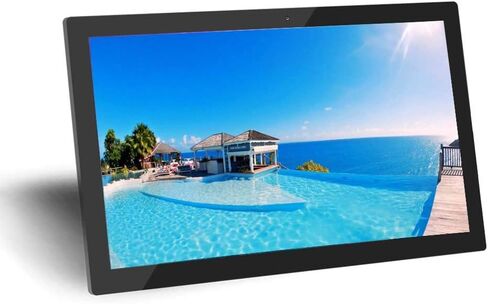 Photo Frame 24-inch Digital high-Resolution 1920×1080 Electronic wall-Mounted Advertising Machine-Support 1080p Black/White Gift (Black) in Kuwait