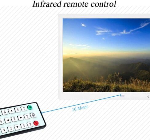 Digital Picture Frames Digital Photo Frame, 15 inch 1440 x 900 High Resolution Full IPS Photo/Music/Video Player Calendar Alarm with Remote Control, Photo Frame Digital (Black 15") (White 15") in Kuwait