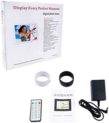 Digital Picture Frames Digital Photo Frame, 15 inch 1440 x 900 High Resolution Full IPS Photo/Music/Video Player Calendar Alarm with Remote Control, Photo Frame Digital (Black 15") (White 15") in Kuwait