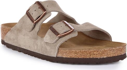 Taupe Suede Arizona Slide Sandal by Birkenstock in Kuwait