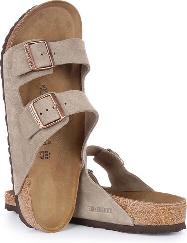 Taupe Suede Arizona Slide Sandal by Birkenstock in Kuwait