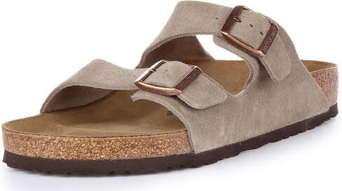 Taupe Suede Arizona Slide Sandal by Birkenstock in Kuwait