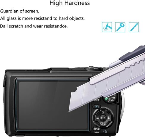 for OM SYSTEM Tough TG-7 Screen Protector - [3 Pack] HD Tempered Glass Film [Anti-Fingerprint] [Anti-Scratch] [Bubble Free] Compatible for OM SYSTEM OLYMPUS Tough TG-7 Underwater Camera in Kuwait