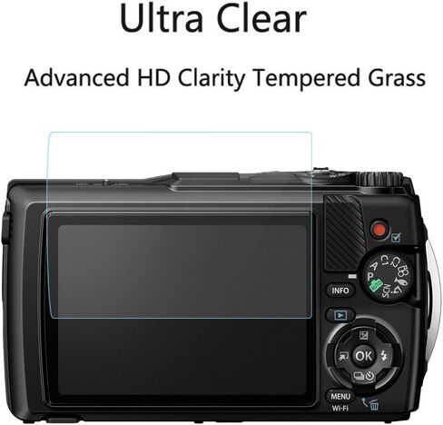 for OM SYSTEM Tough TG-7 Screen Protector - [3 Pack] HD Tempered Glass Film [Anti-Fingerprint] [Anti-Scratch] [Bubble Free] Compatible for OM SYSTEM OLYMPUS Tough TG-7 Underwater Camera in Kuwait
