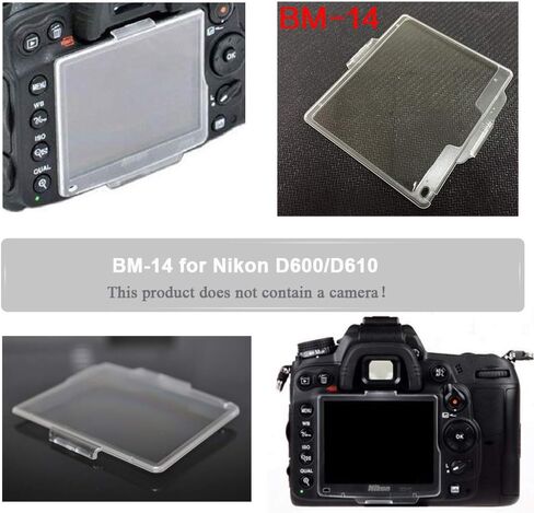 Screen Cover Protector Replace BM14 for Nikon D600 D610-2PCs | Screen Cover Protector for Nikon D600 D610 DSLR, BM14, LCD Screen Protectors,, Transparent, Plastic in Kuwait