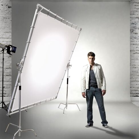 Glow 8x8' Butterfly Light Modifier Scrim Kit w/Lightweight Collapsible Aluminum Frame, Three Diffuser Screen Fabric and Carry Case, Perfect for Still/Video Portrait in Kuwait