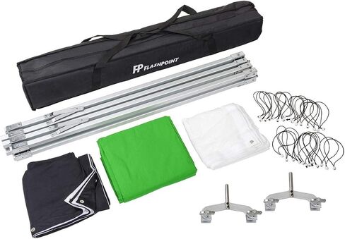 Glow 8x8' Butterfly Light Modifier Scrim Kit w/Lightweight Collapsible Aluminum Frame, Three Diffuser Screen Fabric and Carry Case, Perfect for Still/Video Portrait in Kuwait