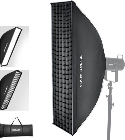 NEEWER Basics Strip Softbox Bowens Mount, 24"x35" Quick Release Soft Box Light Diffusers/Grid/Bag Compatible with Aputure 150c Compatible with Godox SL60w, for FS300C FS150B HB80C CB200C Q6, NS60P in Kuwait