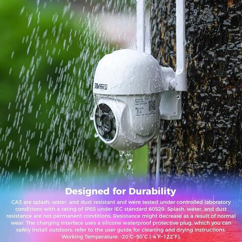 Sovmiku CA3 AI Auto Tracking Mini 2K Security Camera Wireless Outdoor, Two-Way Audio, Easy to Setup, 9.8Ft Power Cable,360° View, Color Night Vision, Audible Flashlight Alarm, 180 Days Exchange Policy in Kuwait
