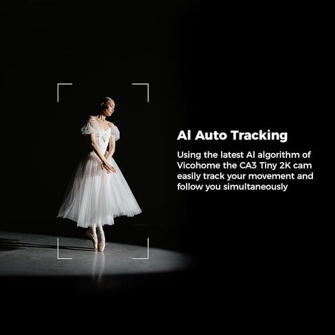 Sovmiku CA3 AI Auto Tracking Mini 2K Security Camera Wireless Outdoor, Two-Way Audio, Easy to Setup, 9.8Ft Power Cable,360° View, Color Night Vision, Audible Flashlight Alarm, 180 Days Exchange Policy in Kuwait