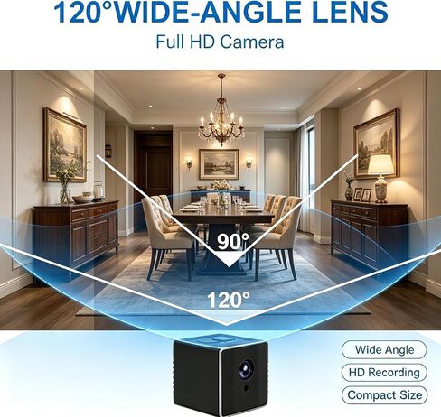 HD 1080P Portable Nanny Cam with Night Vision,Wireless Camera for Home Security Indoor/Outdoor Small Security Camera No WiFi Needed in Kuwait