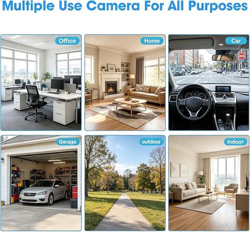 HD 1080P Portable Nanny Cam with Night Vision,Wireless Camera for Home Security Indoor/Outdoor Small Security Camera No WiFi Needed in Kuwait