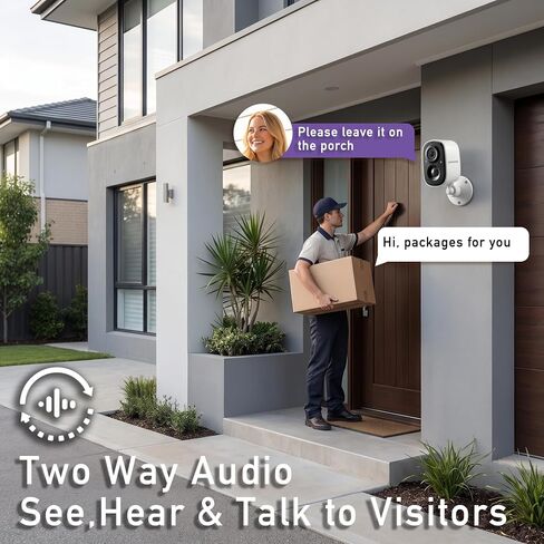Security Camera Wireless Outdoor 2.5K, 2.4G WiFi Battery Powered Indoor Camera. Magnetic Mount Cameras for Home Security, AI Detection Night Vision Smart Camera, Two Way Audio, 1pack in Kuwait