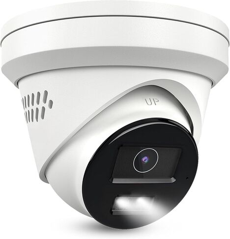 Real HD 4K 8MP Turret PoE IP Camera Outdoor Compatible with Ⲏіkconnect/ iVMS4200/ Guarding Vision, 24/7 Color Night Vision, Metal Casing Waterproof IP67, Support 512Gb SD Card(NOT Included) in Kuwait