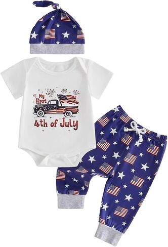 JiAmy My First Christmas Baby Girl Romper 3-Piece Set 0-12M | Soft breathable 3-piece set: "My First Christmas" romper + pants + headband; snap closure; Xmas party & photo, 0-12M in Saudi Arabia